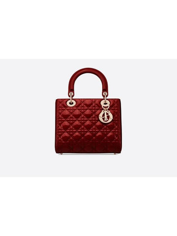 Lady Patent Cannage Medium Calfskin Tote Bag Cherry Red - DIOR - BALAAN 1