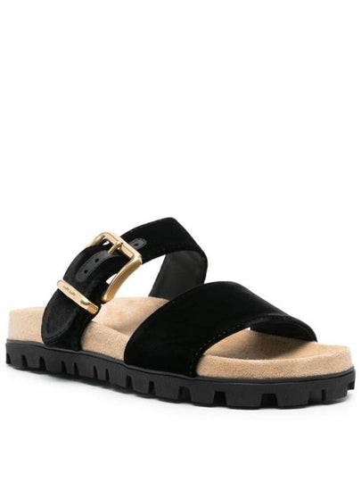 Miu Miu Suede Buckle Sandals - MIU MIU - BALAAN 2