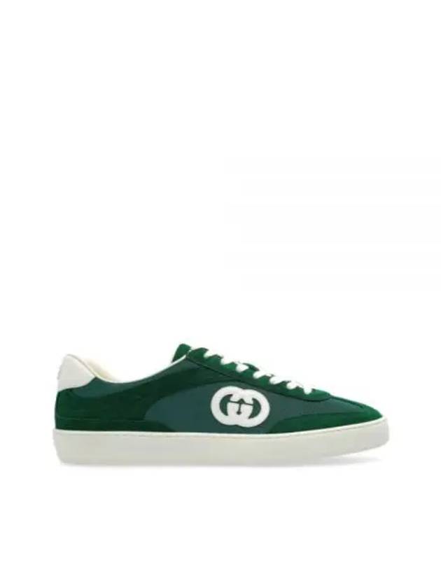 Interlocking G Suede Low-Top Sneakers Green - GUCCI - BALAAN 2