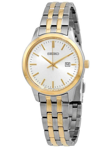 Seiko Classic Quartz White Dial Two-tone Ladies Watch SUR410 - SEIKO - BALAAN 1