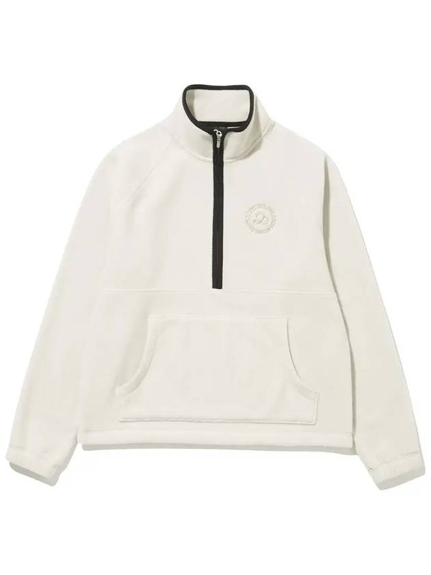 Women s Logo Embroidered Half Zip Up Fleece Anorak BEIGE - 20THHOLE - BALAAN 10