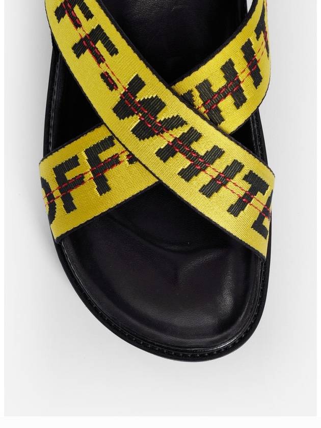 Same day delivery Women s yellow industrial logo cross sandals - OFF WHITE - BALAAN 7