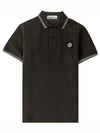 Men's Waffen Patch Polo Shirt Charcoal - STONE ISLAND - BALAAN 2