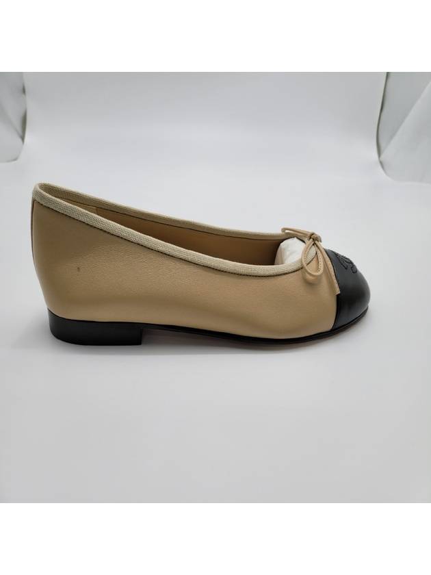 Two Tone Lambskin Ballerina Beige Black - CHANEL - BALAAN 4