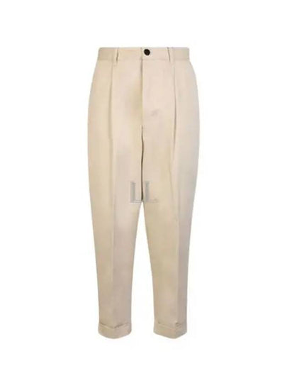 oversized carrot fit cotton straight pants vanilla - AMI - BALAAN 2