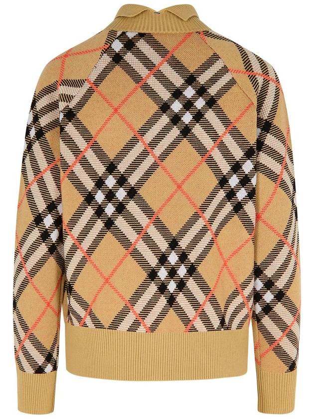 Check Wool Blend Knitted Track Jacket Sand - BURBERRY - BALAAN 4