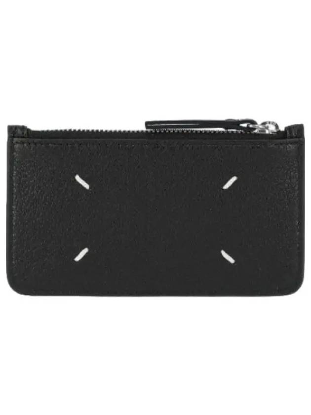 Stitched Card Holder Black Wallet - MAISON MARGIELA - BALAAN 1