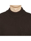 Men's Mock Neck Wool Knit Top Brown - TEN C - BALAAN 7