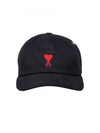 De Coeur Embroidered Logo Ball Cap Black - AMI - BALAAN 2