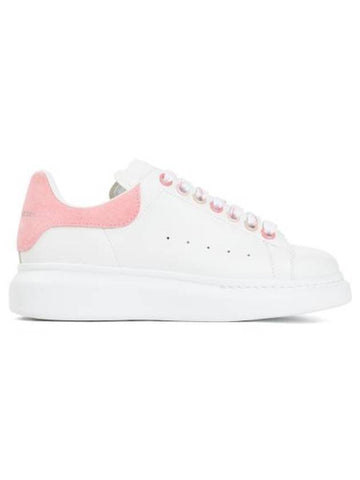 Oversized Leather Low Top Sneakers White Pink - ALEXANDER MCQUEEN - BALAAN 1