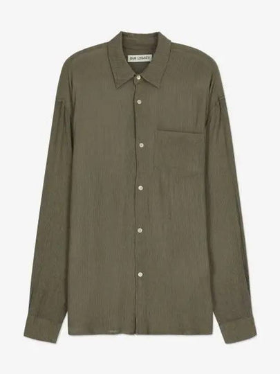 Chest Pocket Pleats Shirt Long Sleeve Shirt Green - OUR LEGACY - BALAAN 2