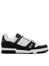 Men's LV Trainer Monogram Denim Low Top Sneakers Black White - LOUIS VUITTON - BALAAN 4