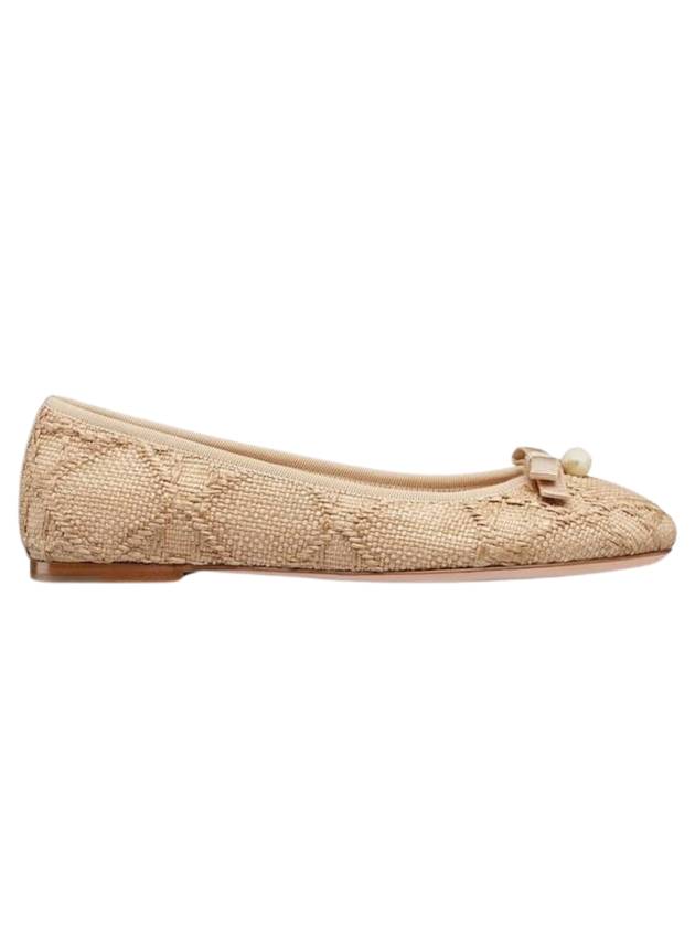 Natural Canage Raffia Ballerina Beige - DIOR - BALAAN 1