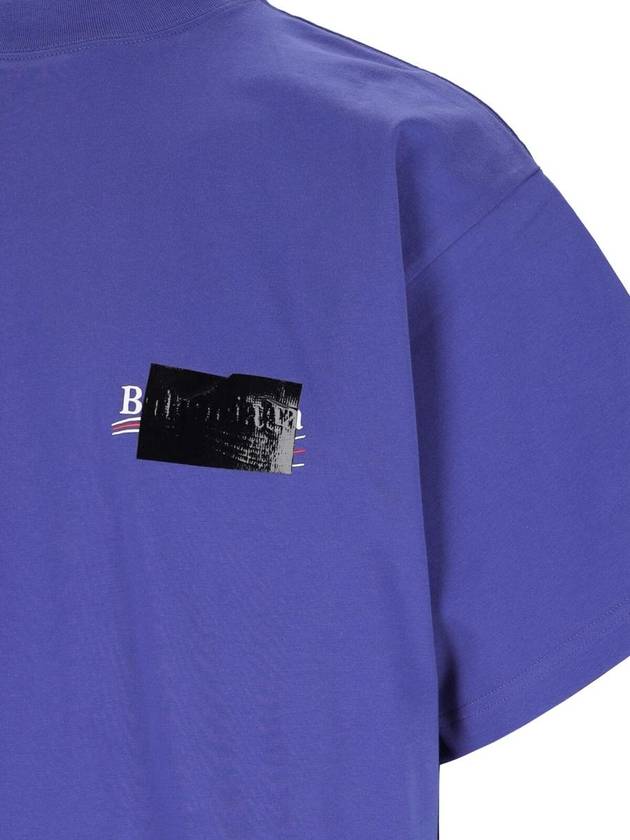 Gaffer Political Campaign Short Sleeve T-Shirt Blue - BALENCIAGA - BALAAN 5