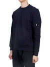 Diagonal Raised Fleece Sweatshirt Navy - CP COMPANY - BALAAN 4