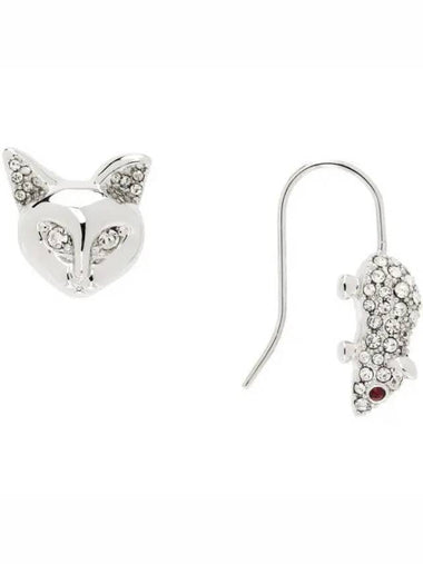 Silver the cat and mouse crystal earrings 242190F022014 270573 1147350 - MARC JACOBS - BALAAN 1