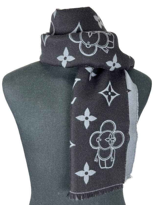 Essential Monogram Wool Scarf Black - LOUIS VUITTON - BALAAN 3