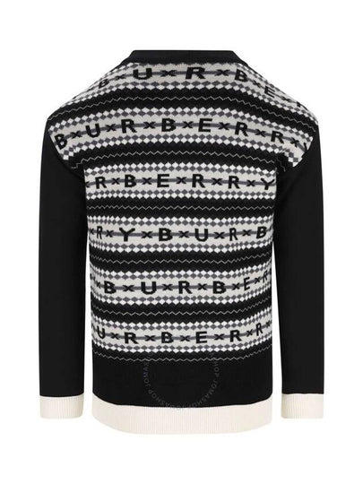 Burberry Niko V Neck Fair Isle Logo Cardigan Size 3Y - BURBERRY - BALAAN 2