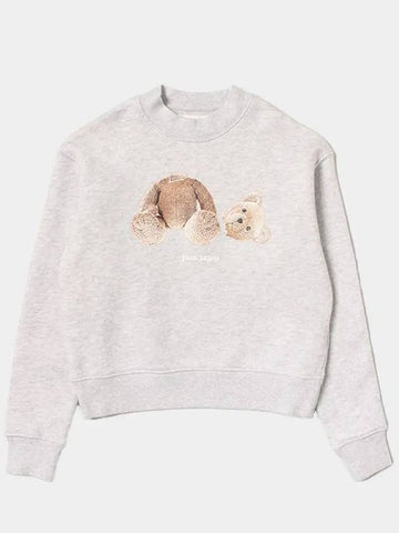 Kids Kill the Bear Crew Neck Sweatshirt Medium Gray PBBA001F21FLE001 0660 - PALM ANGELS - BALAAN 1