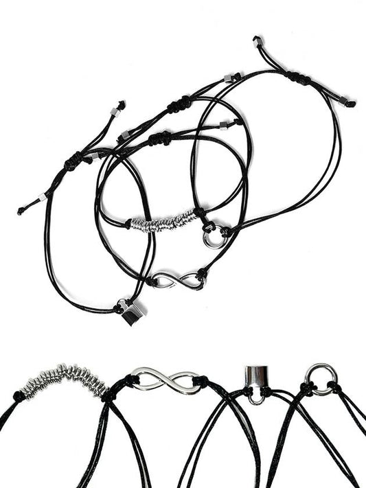 2pack symbol pendant thin string bracelet - S SY - BALAAN 1