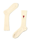 Heart Logo Socks 3 Packs Set Beige - AMI - BALAAN 3
