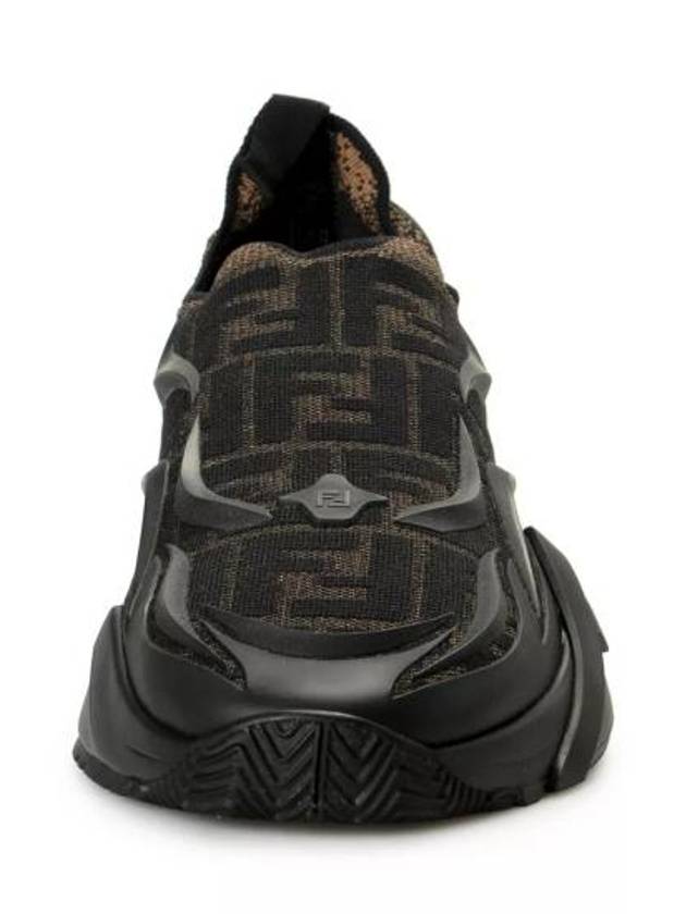 Flow Low Top Sneakers Black Brown - FENDI - BALAAN 5