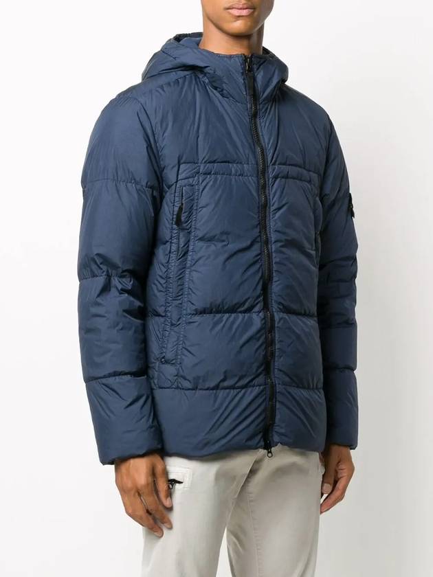 Men's Crinkle Reps Hooded Down Padding Navy - STONE ISLAND - BALAAN 4