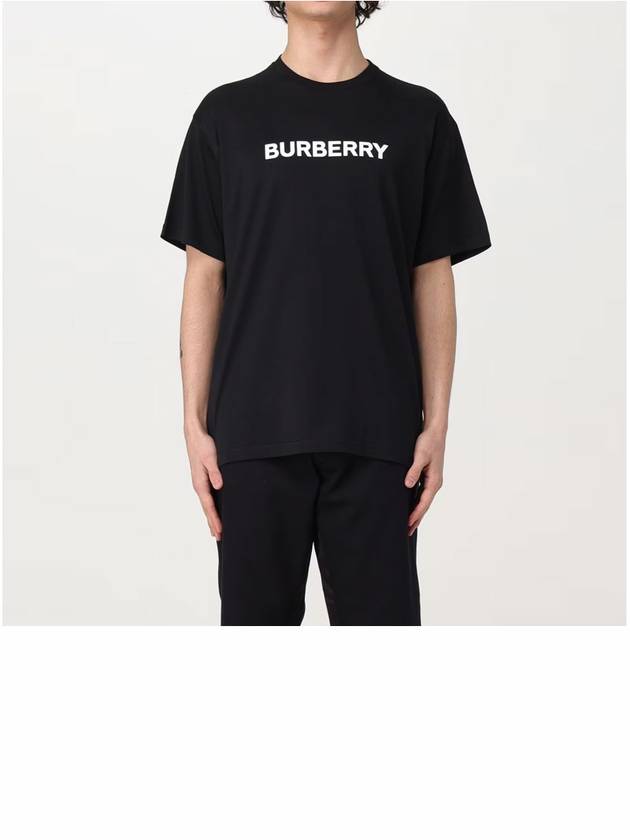 Logo Print Cotton Short Sleeve T-Shirt Black - BURBERRY - BALAAN 3