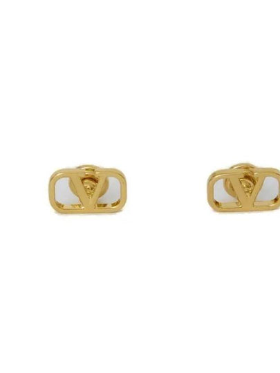 V Logo Signature Earrings Gold - VALENTINO - BALAAN 2