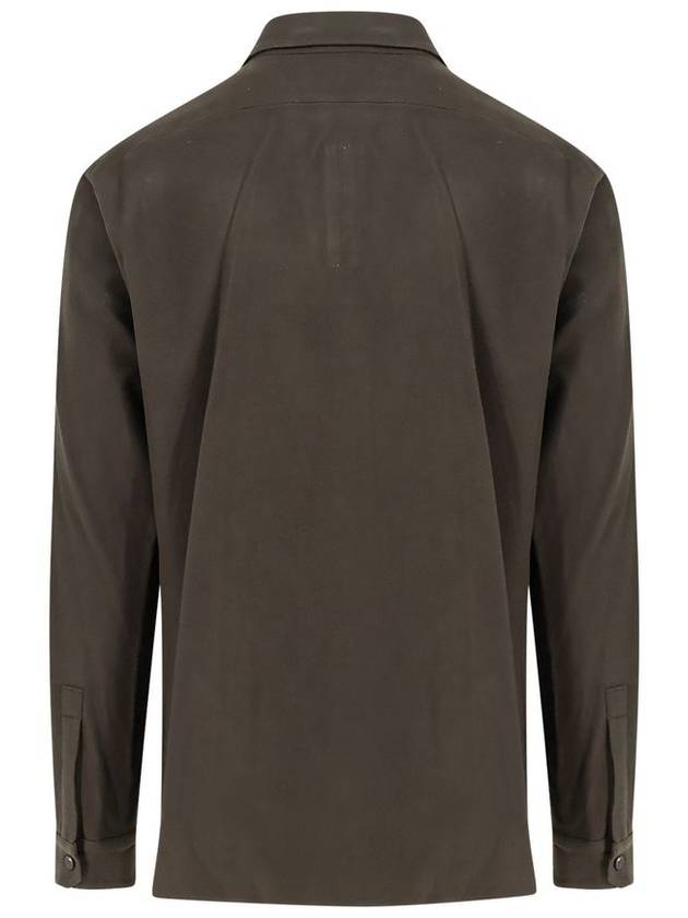 Dark Green Shirt With Patch Pockets In Cotton Man - RICK OWENS - BALAAN 5