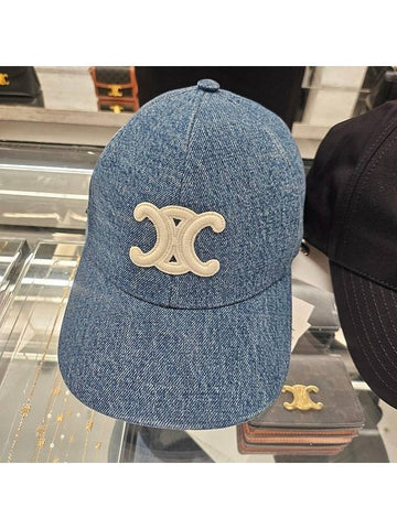 Triope denim logo ball cap celine Triomphe baseball 2AUT6930F - CELINE - BALAAN 1