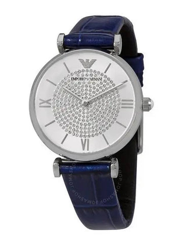 Gianni Tiva Quartz Silver Dial Watch Blue - EMPORIO ARMANI - BALAAN 1