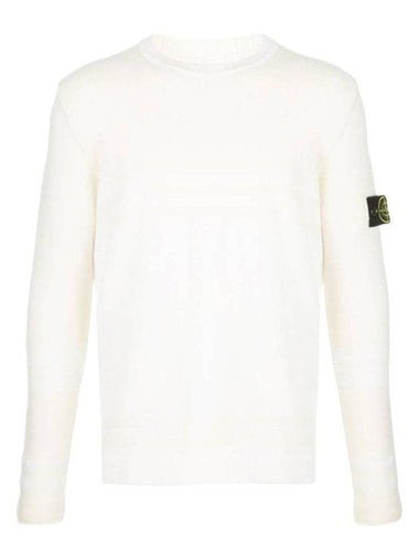 Wappen Patch Wool Knit Top Ivory - STONE ISLAND - BALAAN 1