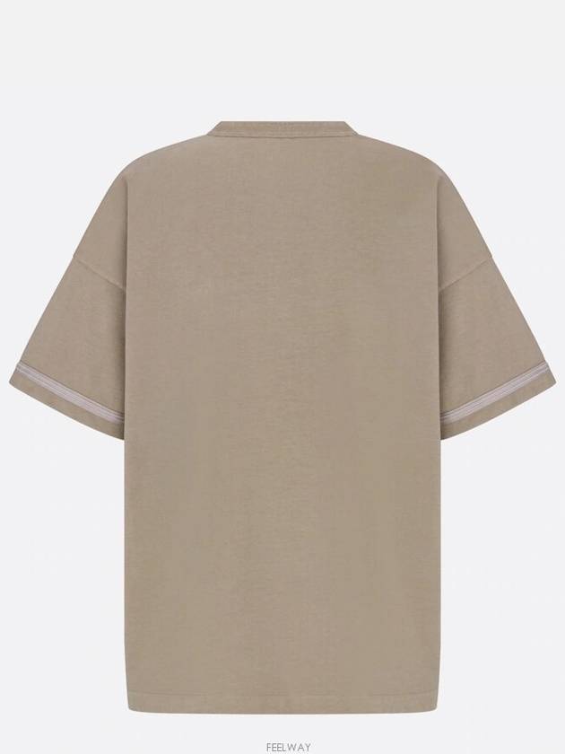 Oversized Fit Cotton Jersey Short Sleeve T-Shirt Brown - DIOR - BALAAN 7