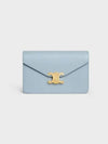 Triomphe Chain Shiny Calfskin Half Wallet Light Blue - CELINE - BALAAN 2