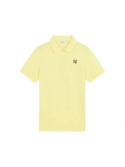 Fox Head Patch Classic Short Sleeve Polo Shirt  Light Yellow - MAISON KITSUNE - BALAAN 2