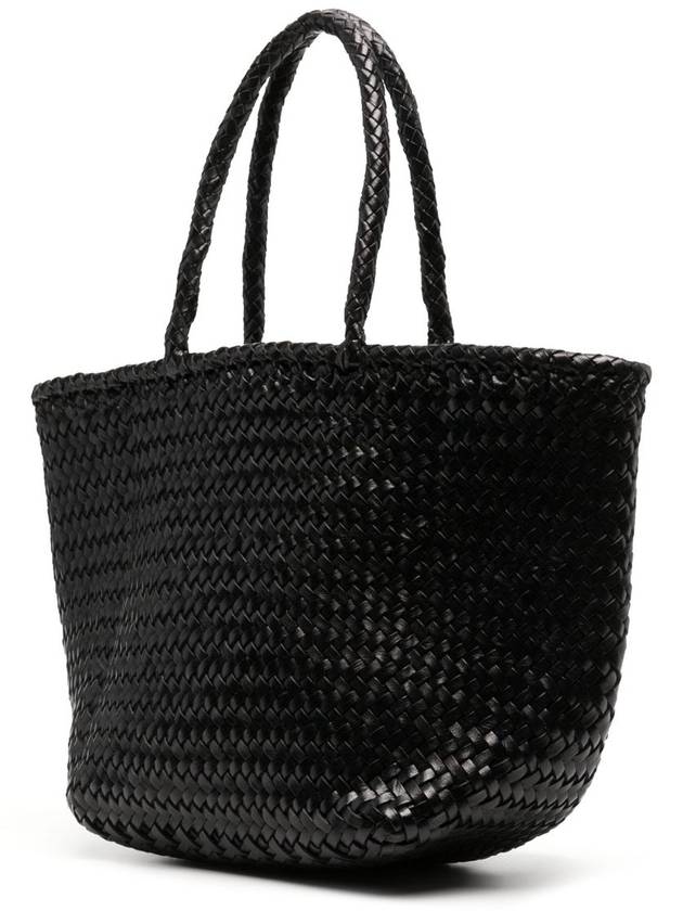 Grace Small Leather Basket Tote Bag Black - DRAGON DIFFUSION - BALAAN 3