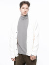 Men s M243OT01IV Dense Hachi Wool Blended Y neck Knit Cardigan Ivory - CHANCE'S NOI - BALAAN 2