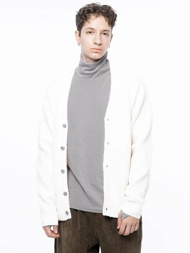 Men s M243OT01IV Dense Hachi Wool Blended Y neck Knit Cardigan Ivory - CHANCE'S NOI - BALAAN 2