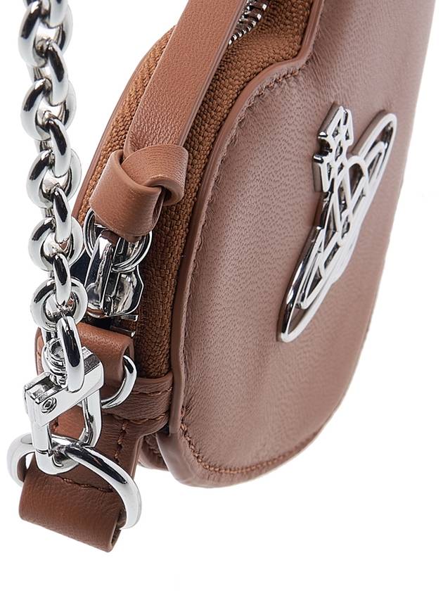 ORB Heart Chain Leather Cross Bag Brown - VIVIENNE WESTWOOD - BALAAN 8