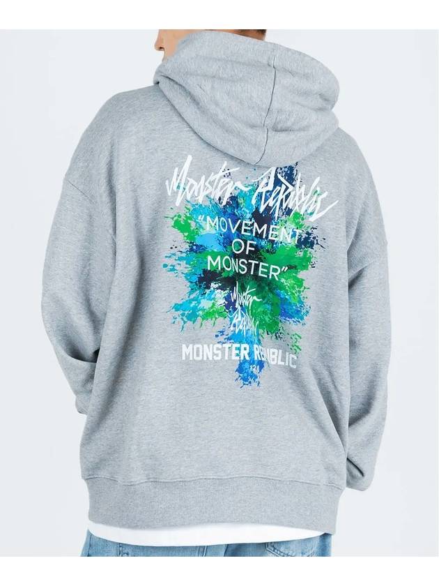 Back painting mixed green hoodie gray - MONSTER REPUBLIC - BALAAN 2