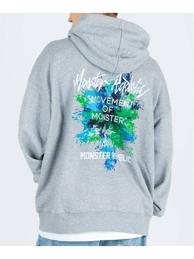 Back Painting Hoodie Mix Green Grey - MONSTER REPUBLIC - BALAAN 1