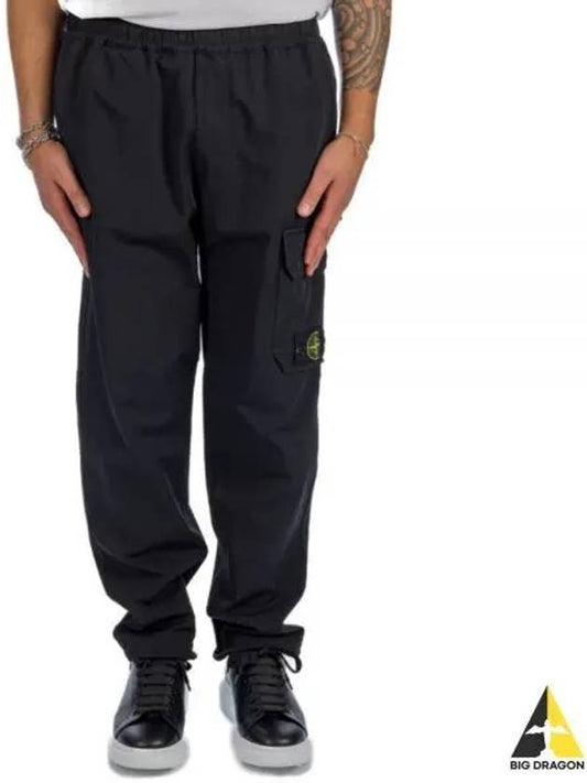 Logo Patch Cargo Track Pants Black - STONE ISLAND - BALAAN 2