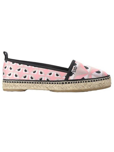 Women's Bag Bucks Jacquard Espadrilles Pink - FENDI - BALAAN 1