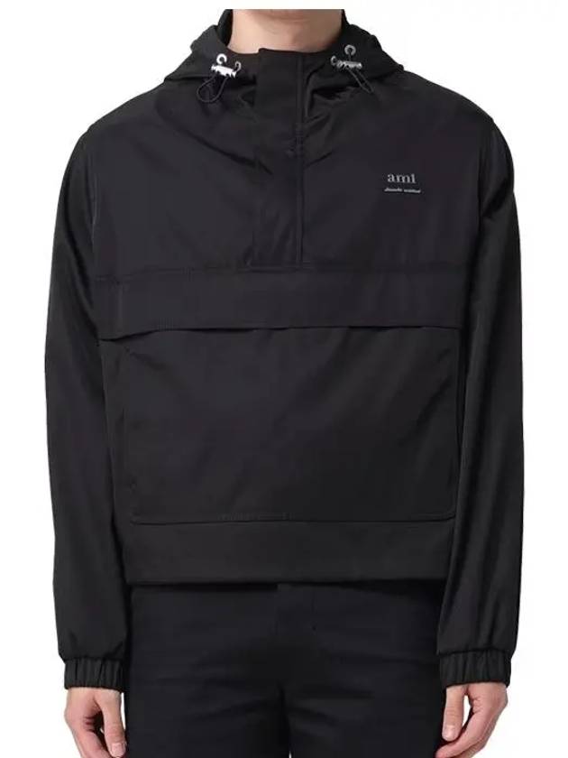 Alexandre Mattiussi Hooded Windbreaker Black - AMI - BALAAN 3