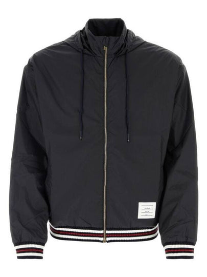 Logo Patch Ripstop Track Jacket Navy - THOM BROWNE - BALAAN 2