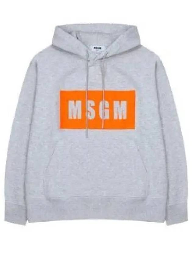 Box Logo Print Hoodie Orange Grey - MSGM - BALAAN 2