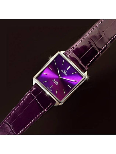 Deville Purple Dial Natural Crocodile Band Unisex Quartz Watch - OMEGA - BALAAN 2