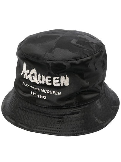 Graffiti Logo Bucket Hat Black - ALEXANDER MCQUEEN - BALAAN 2