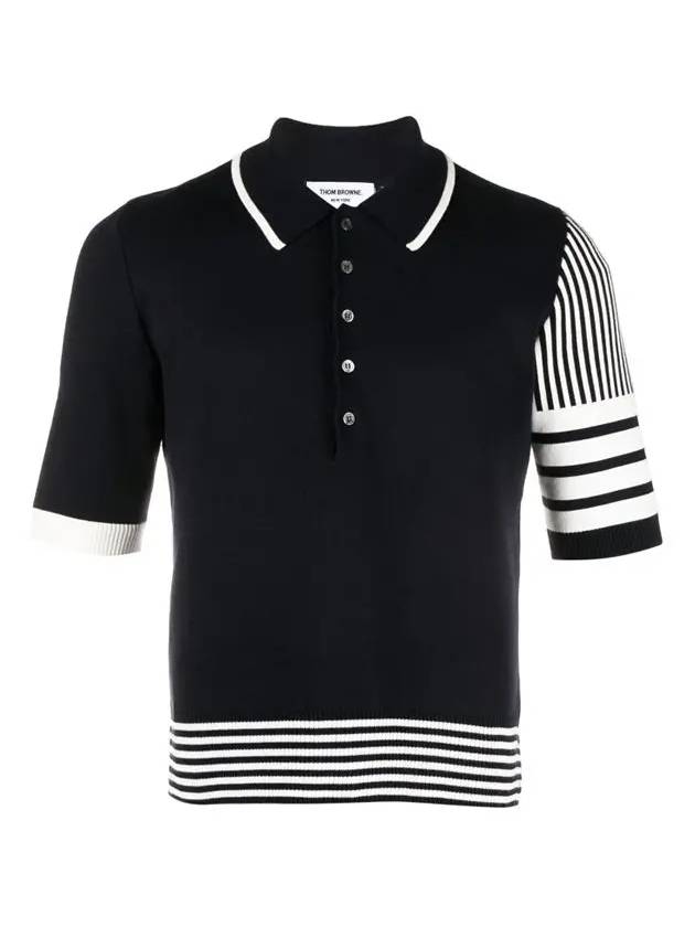 Fun Mix 4 Bar Stripe Polo Shirt Navy - THOM BROWNE - BALAAN 3